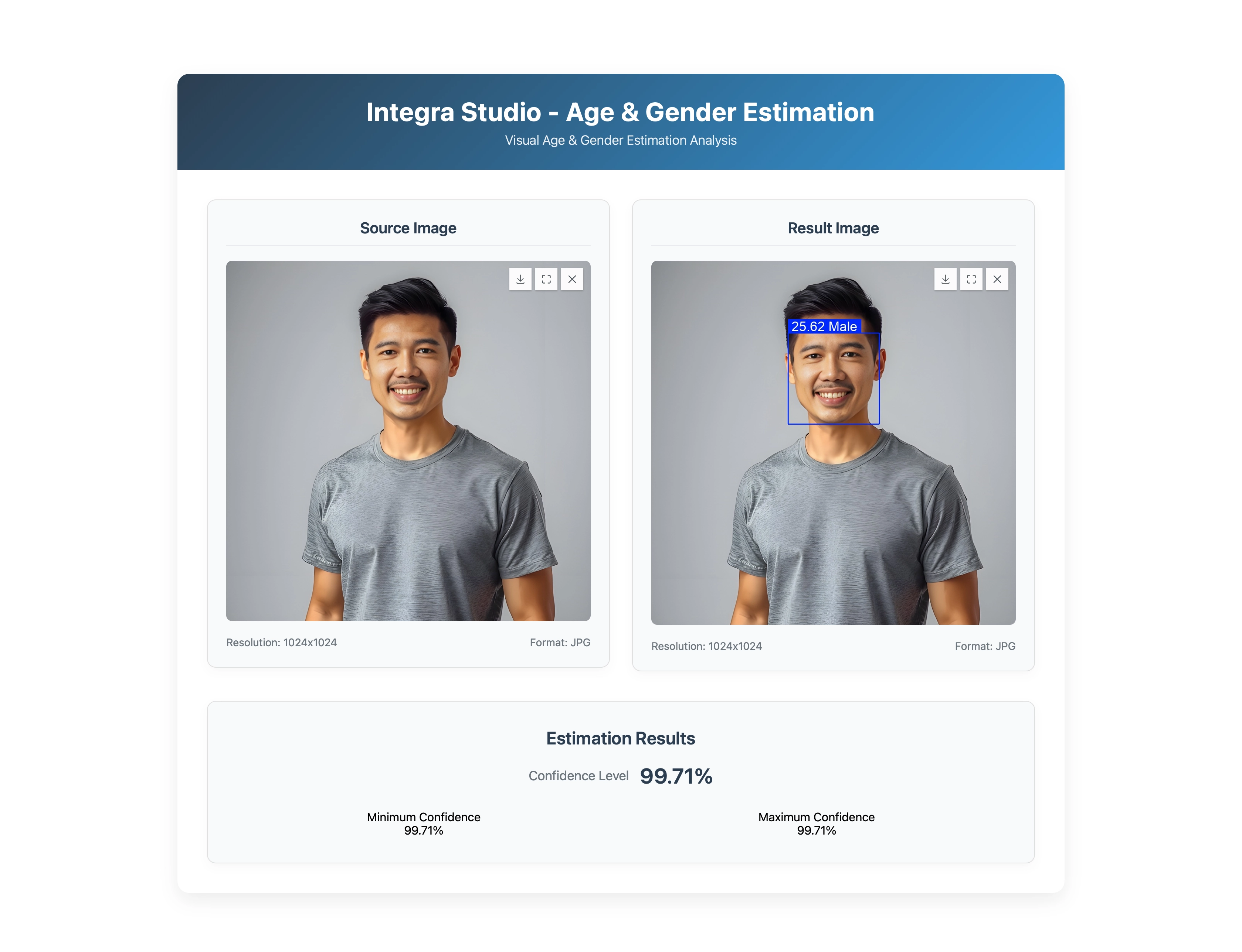 Integra Studio - Age & Gender Estimation Dashboard