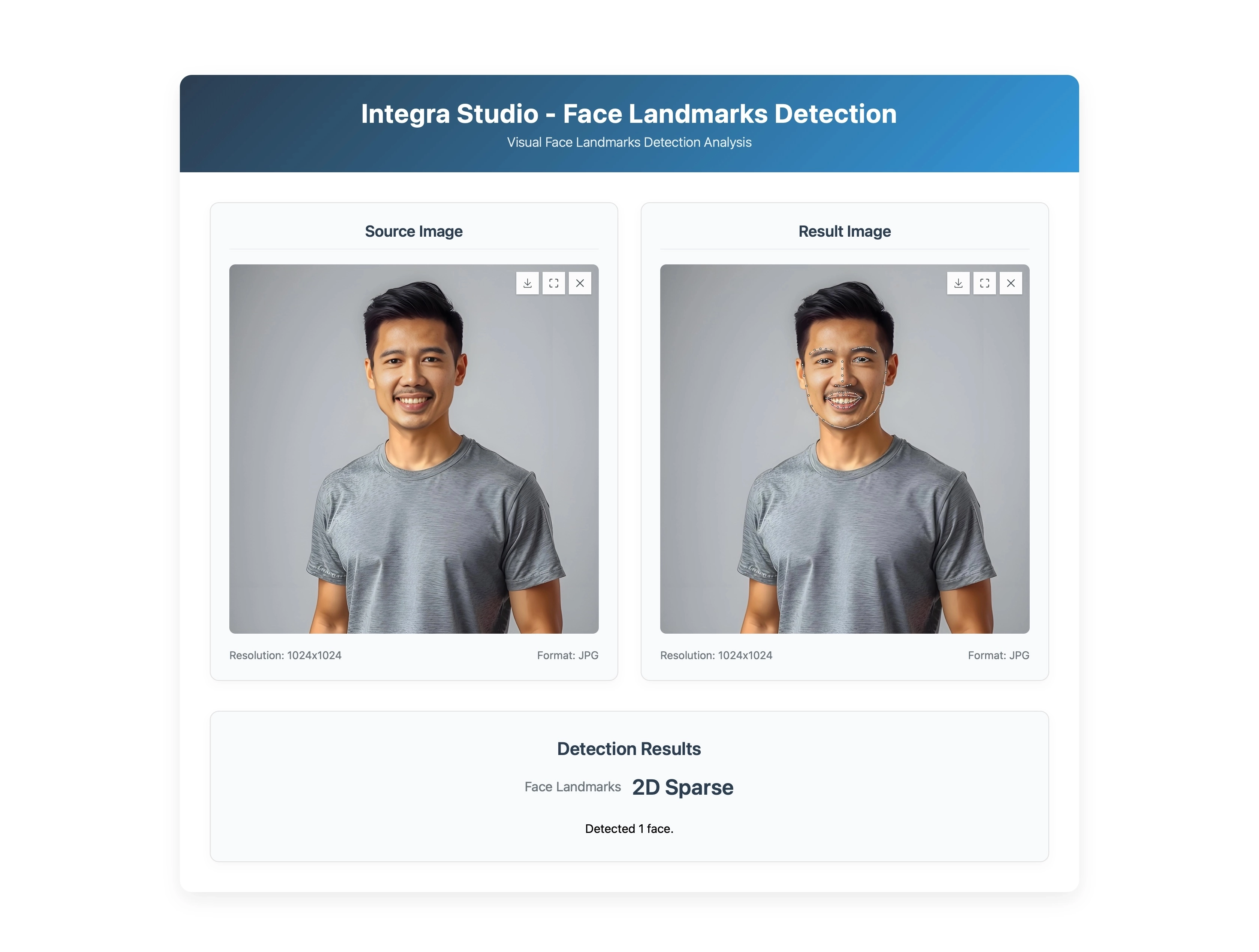 Integra Studio - Face Landmarks Dashboard